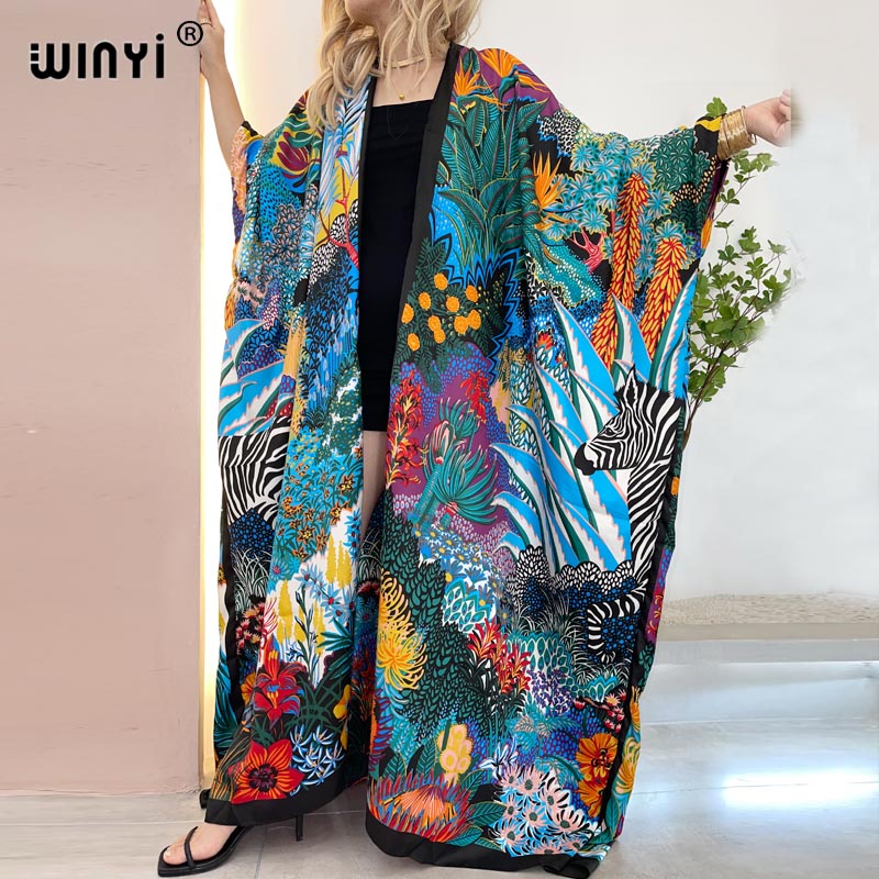 Robe Silk Women - WINYI 아프리카 중동 키모노 여성 카디건