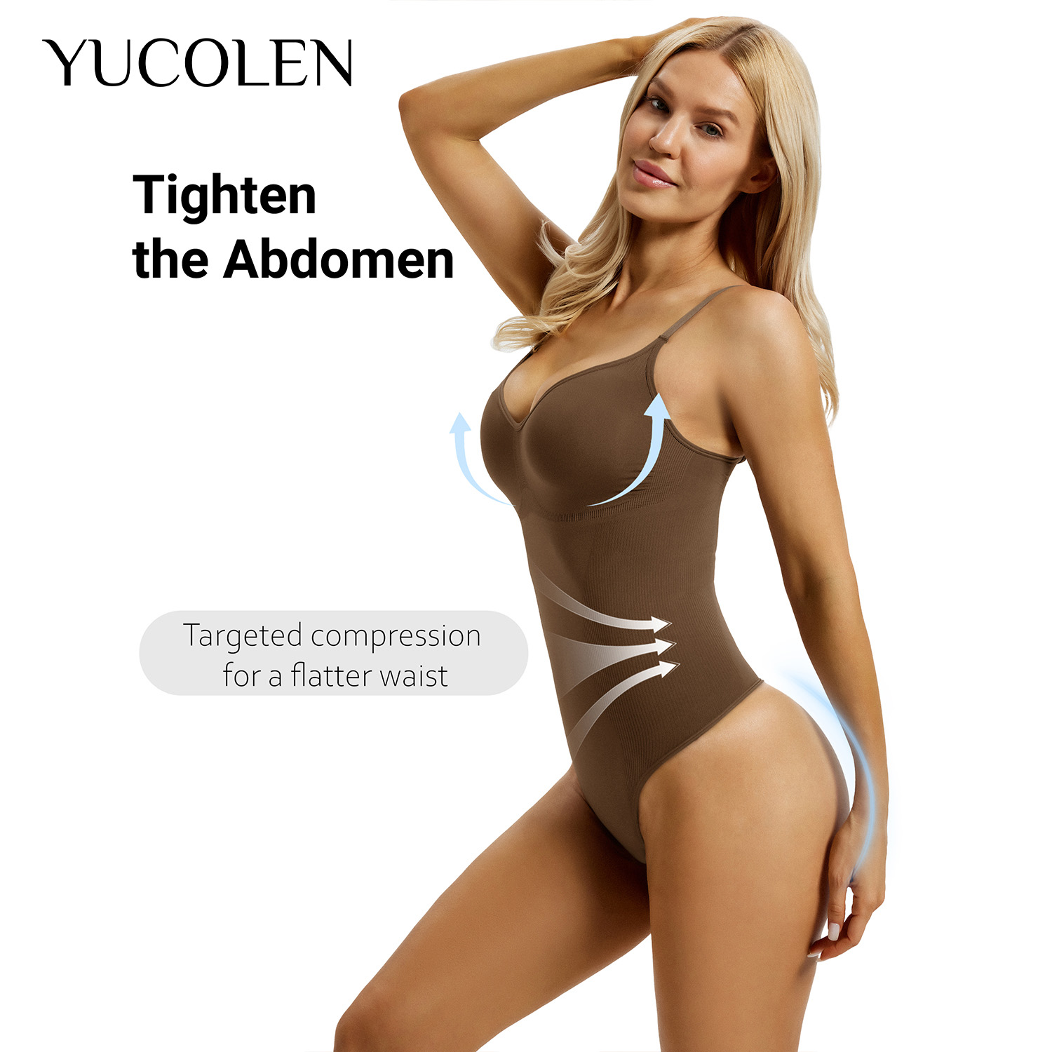 YUCOLEN 여성용 U 넥 끈 팬티 바디 슈트 쉐이프 - Shapewear Bodysuit Firm 리뷰 및 가격