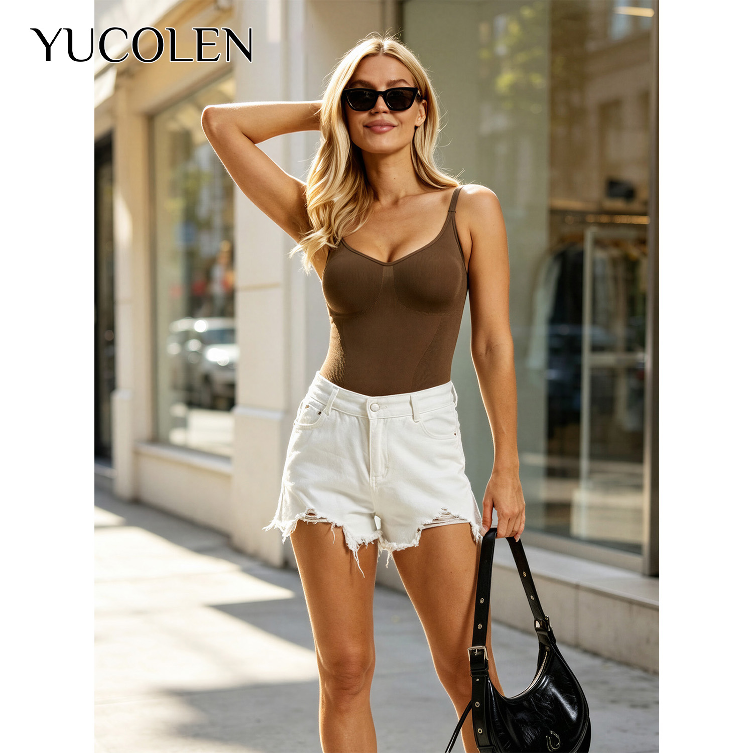 YUCOLEN 여성용 U 넥 끈 팬티 바디 슈트 쉐이프 - Shapewear Bodysuit Firm 리뷰 및 가격