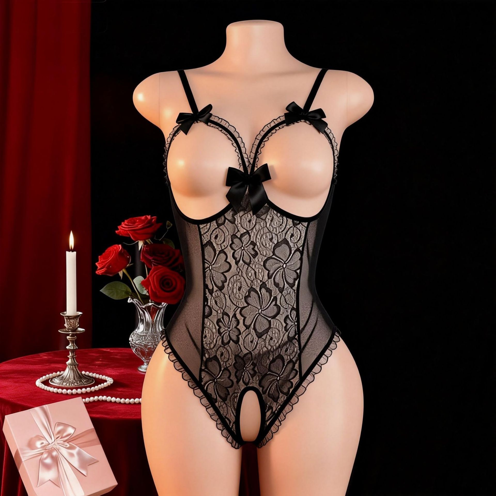 여성용 섹시 란제리, 포르노 란제리, 오픈 가랑이, 에 - Bodystocking Fishnet 리뷰 및 가격