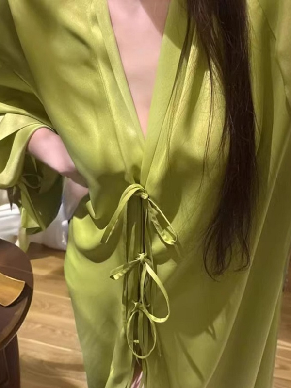 경량 긴팔 아이스 실크 오픈 가디건 로브 여성 여름 피 - Robe Silk Women 리뷰 및 가격